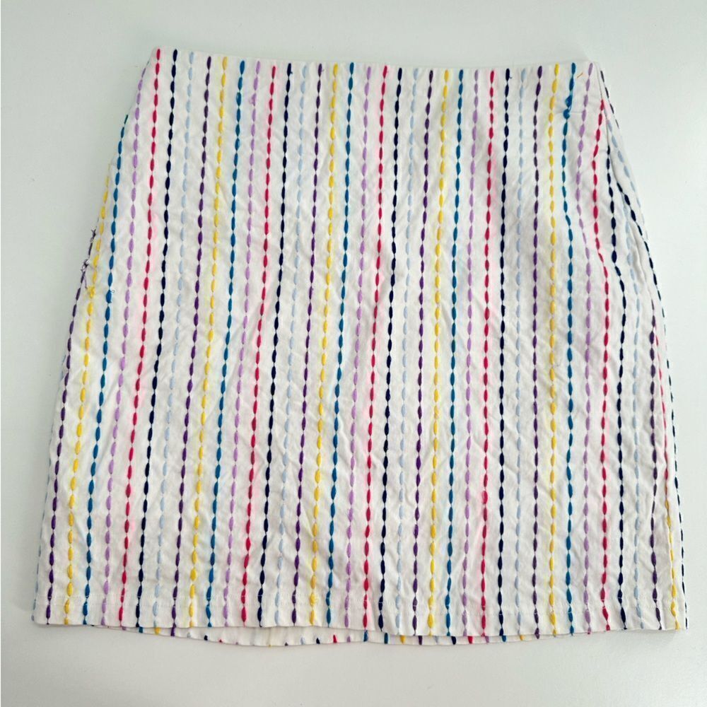 J. Marie Striped Mini Skirt Colorful Size Small